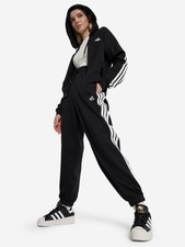 NEW Adidas Womens 3 Stripe Fleece Jogger, Black, Large, MSRP: 50