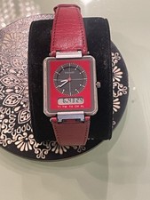 Tissot Two Timer D371660A Vintage Armbanduhr Analog-Digital Rot Uhr