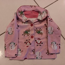 Carter's Girls Size 4 Santa Reindeer Christmas Fleece Pajama Set Top With Pants