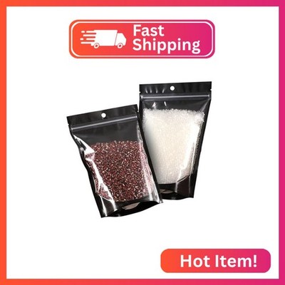 EIOFG Packaging Mylar Bags for Food Storage 4.7 * 7.9, 100 PCS Clear Front Alumi