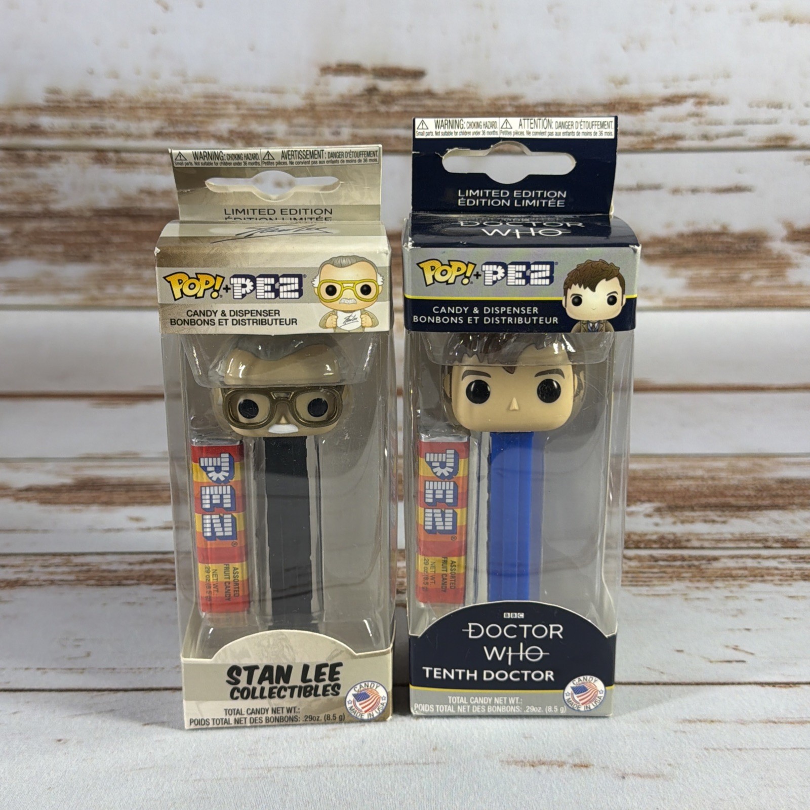 Lot of 2 Funko Pop PEZ Stan Lee & Doctor Who 10th Doctor – New