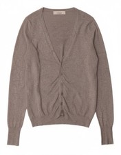 ZARA maglione cardigan uomo grigio medio viscosa BM17
