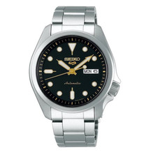 Seiko 5 Men's Automatic Black Dial Stainless Steel Watch SRPE57K1