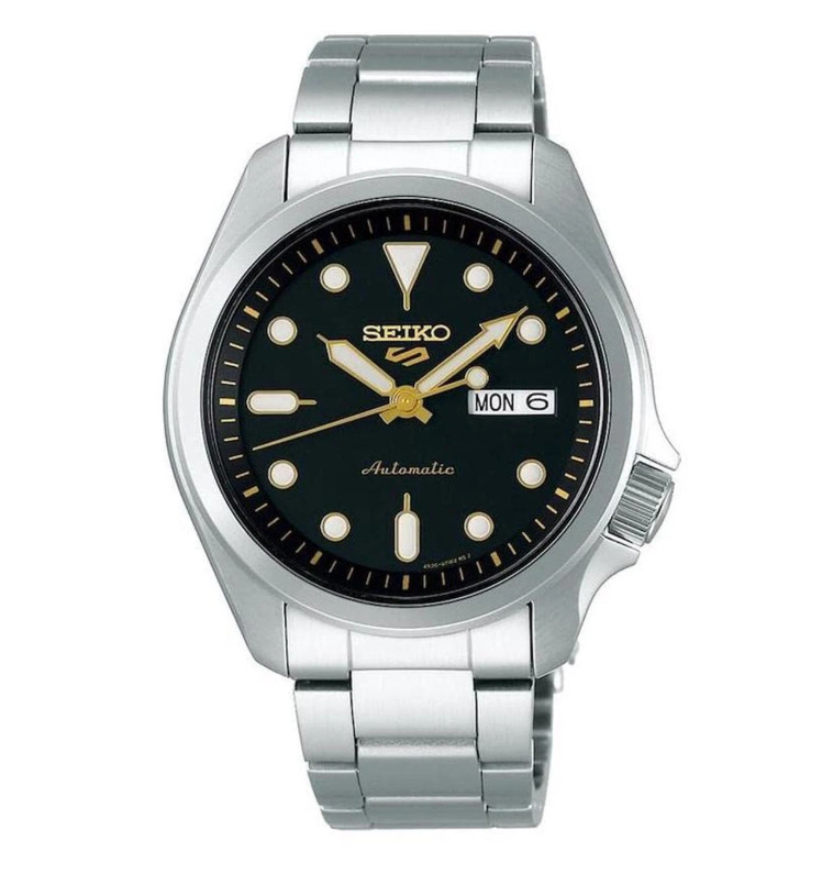 Seiko 5 Men's Automatic Black Dial Stainless Steel Watch SRPE57K1