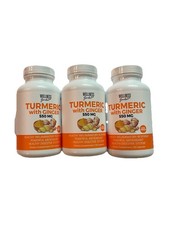 3x Wellness Garden Turmeric Ginger 90 Caps Per Bottle Exp 10/2028
