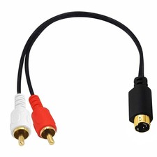 S-Video 4 Pin Mini DIN to RCA Splitter Cable, Gold Plated 4 Pin Mini DIN S-Vi...