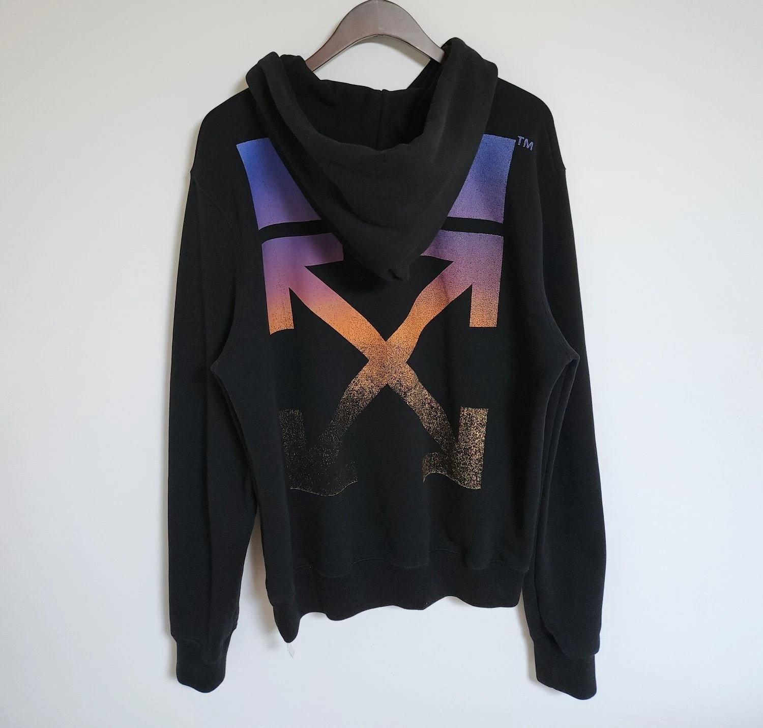 OFF WHITE Felpa con cappuccio freccia degradata bianco sporco OMBB034F21FLE002 130502715