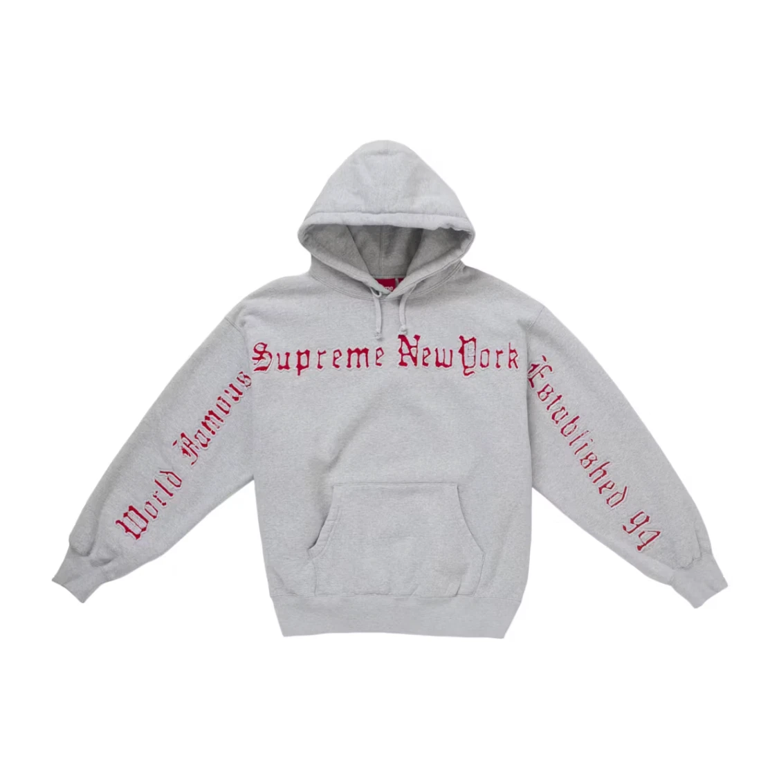 Sweat à capuche découpe contraste suprême gris bruyère