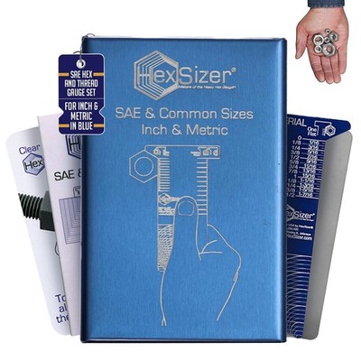 6-in-1 SAE Hex Allen Wrench Gauge Set Inch Metric Tool Set