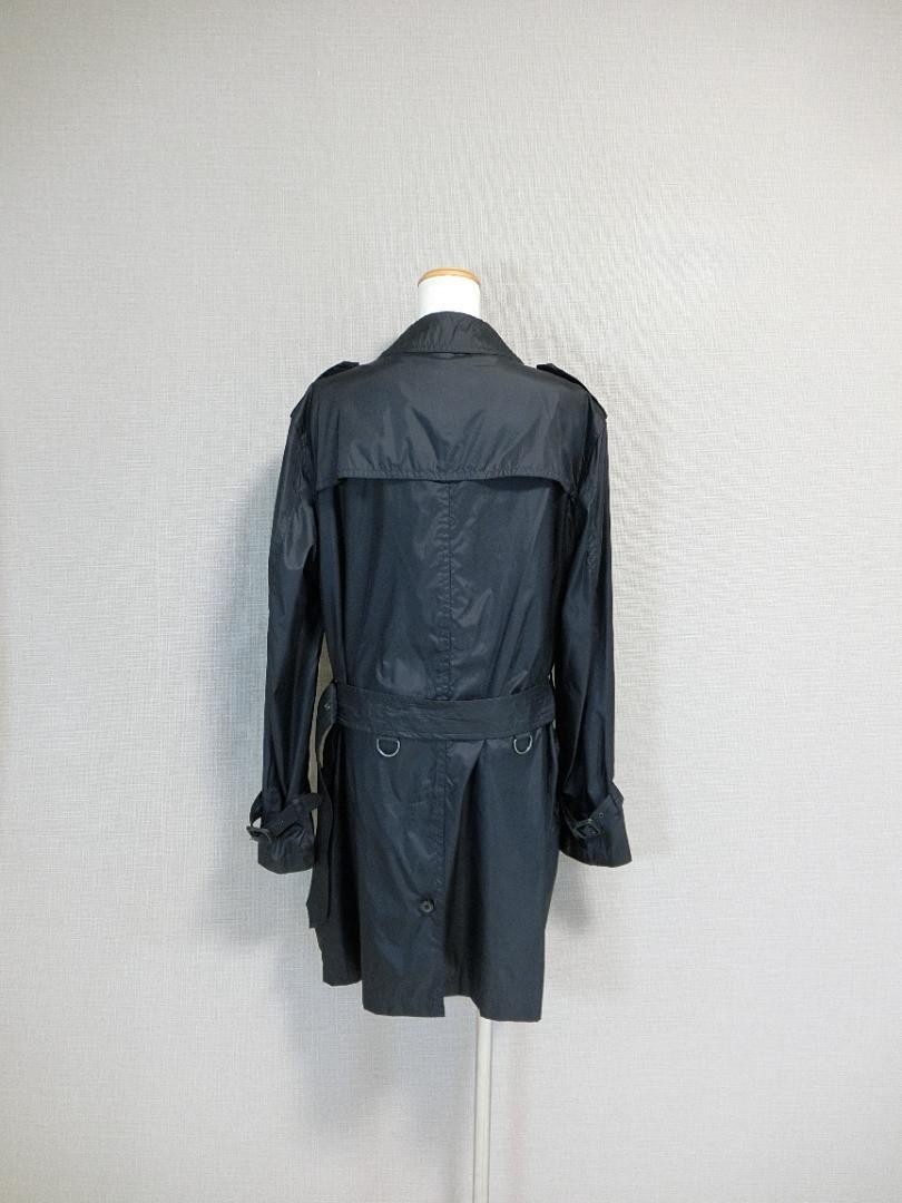Burberry London Trench Coat Black Nylon With Nova Check Pattern Size L For Men thumbnail 6