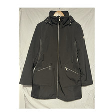 GUESS Women's Black Hooded Full Zip Jacket Zipped Pockets Size M