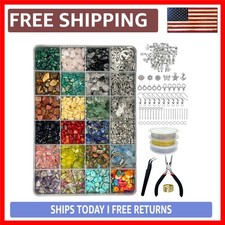 Ultimate 1587 PCS Jewelry Making Supplies Kit - Vibrant Crystal Beads  Tools...