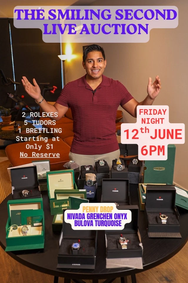 THE SMILING SECOND LIVE: NEW Rolex & Tudors No Reserve - Penny Drops & More