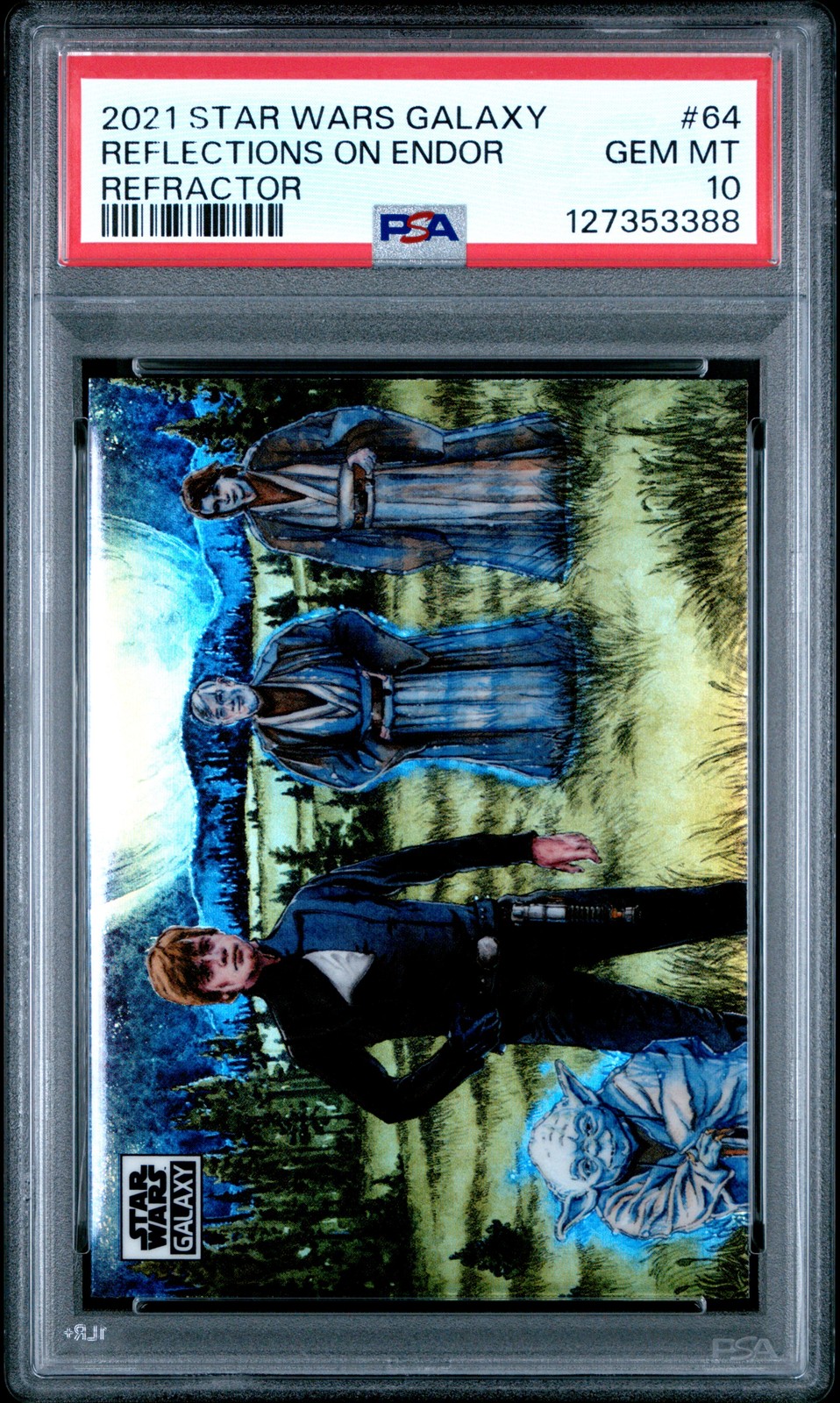 2021 TOPPS CHROME STAR WARS GALAXY REFRACTOR #64 REFLECTIONS ON ENDOR PSA 10