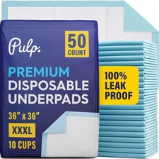 50 x PULP Incontinence Underpads 36" x 36"  XXXL Bed Pads Disposable Adult