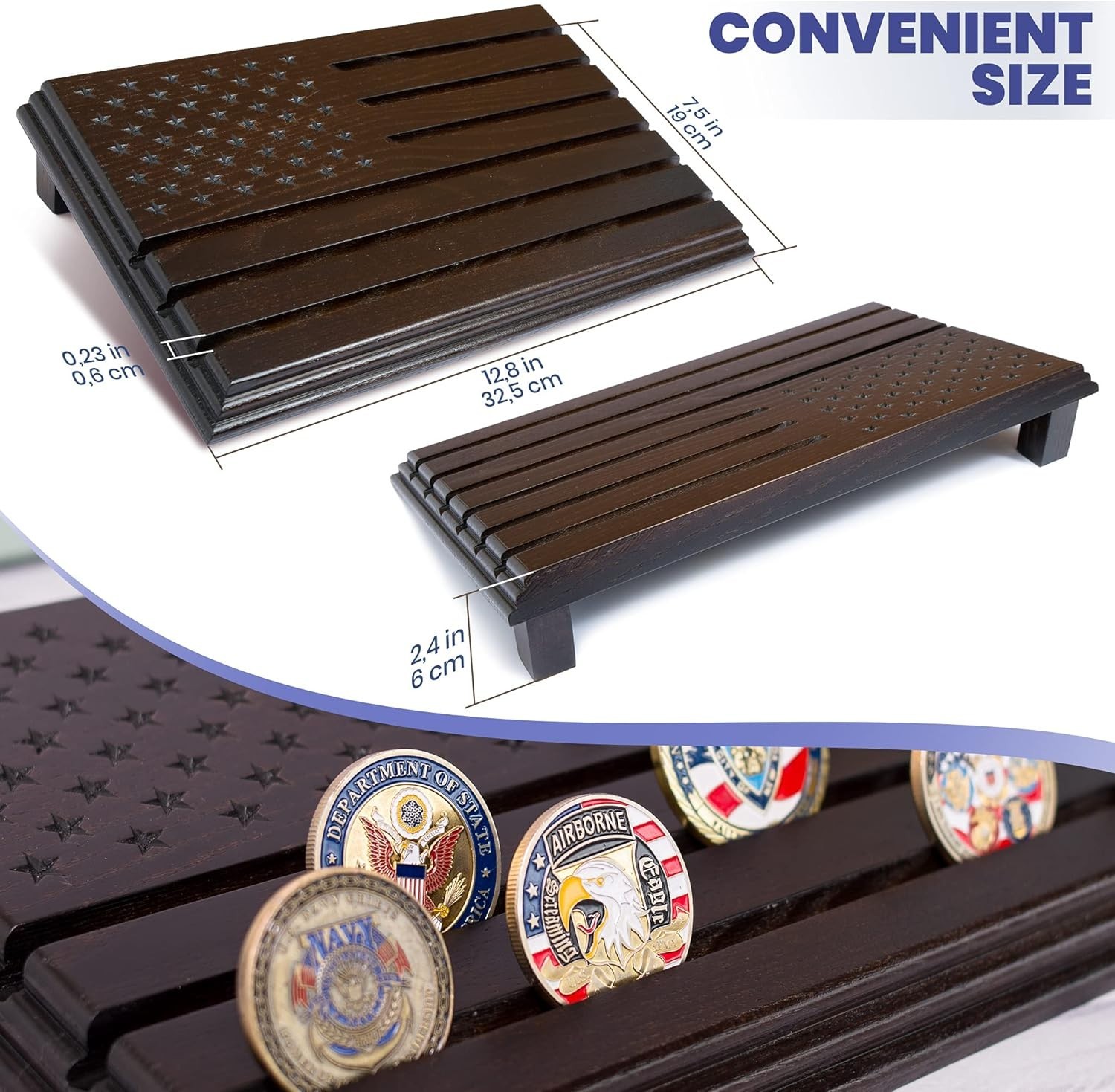 FILA Elegante espositore per monete sfida 6 file regalo perfetto per eroi militari