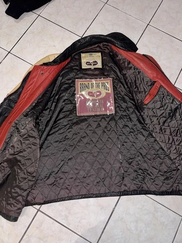 Wu Wear 36 Men’s 4XL Leather Jacket Black Quilted Lined Zip/Snap Pockets image 6