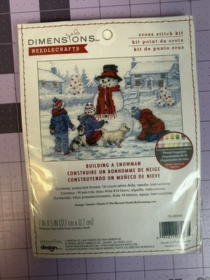 Dimensions 70-08993 Building a Snowman Counted Cross Stitch Kit, 7'' x 5''