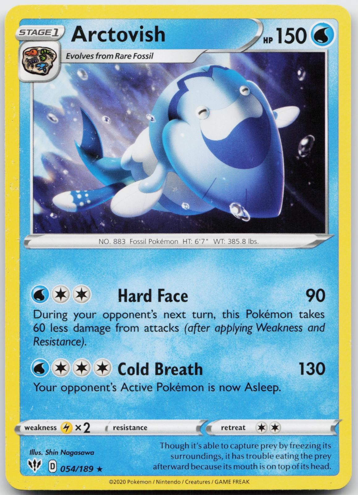 Arctovish 054/189 Rare Darkness Ablaze Pokemon Lightly Played