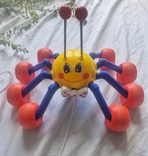 Vintage Kiddicraft 1980s Webster the Spider Pull Along Baby Toy Retro UK
