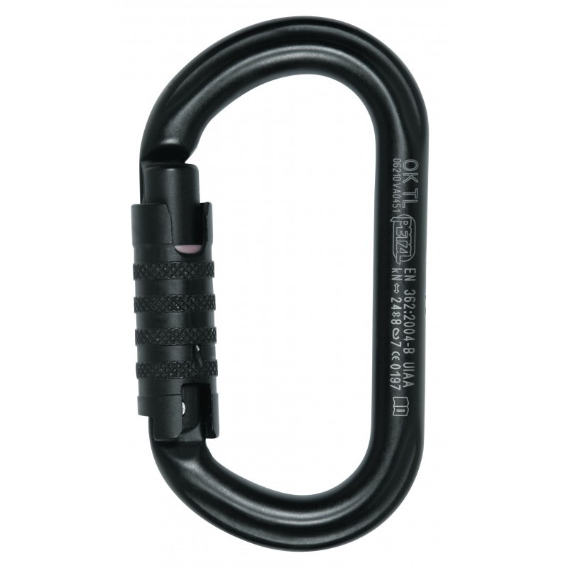 Mousqueton ovale Petzl OK en alu pour les grandes voies d'escalade