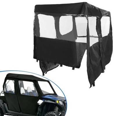 Full Cabin Cab Enclosure Soft Door For 2010-2014 Polaris RZR-4 800 900 Black