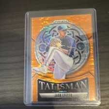 2025 Panini Prizm Jack Leiter #12 Talisman Orange Pulsar Texas Rangers