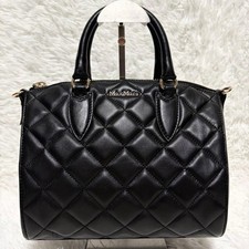 Max Mara Quilted 2WAY Handbag Black Leather W...