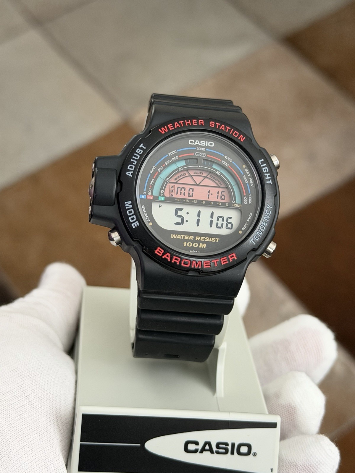 NOS Rare Vintage Casio Weather Station Barometer BM-500W Men’s Sports Watch JDM