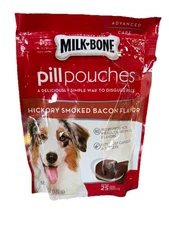 Milk-Bone Pill Pouches Dog Treats Hickory Smoked Bacon Flavor 6 Ounce 
