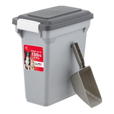IRIS USA Dog Food Storage Container, Up to 13 lbs, 13 Dark Gray