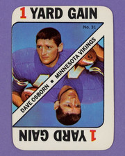 1971 Topps Football Game Dave Osborn Wrong Back Error Card 
