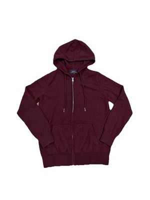 Quince Womens Rich Burgundy Mongolian Cashmere Full Zip Hoodie Sweater Small