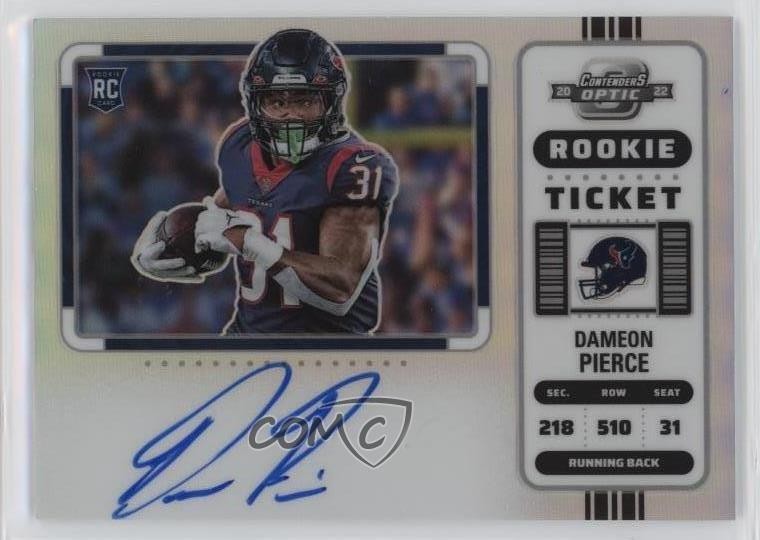 2022 Panini Contenders Optic Silver Prizm Dameon Pierce #111 Rookie Auto RC