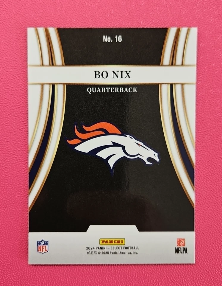 Bo Nix - Denver Broncos - 2024 Select Football - Turbocharged Insert - RC - #16 - Image 2 of 2