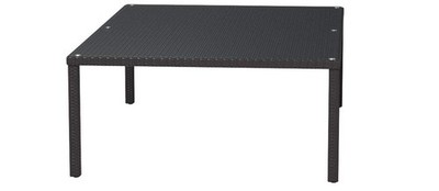 Modway Convene 90'' Aluminum and Rattan Patio Dining Table in Espresso