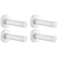 Stainless Steel Door Stopper 4 Pack, Elegant Matte Finish, Wall Mount Bumper