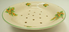 VINTAG EART DECO TUNSTALL POTTERY DRAINING STRAINER COLANDER FLORAL DECOR PLATE