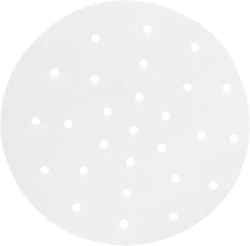 100 Pcs 8 Inch Dumpling Paper Bamboo Steamer Paper Basket Liners with Holes