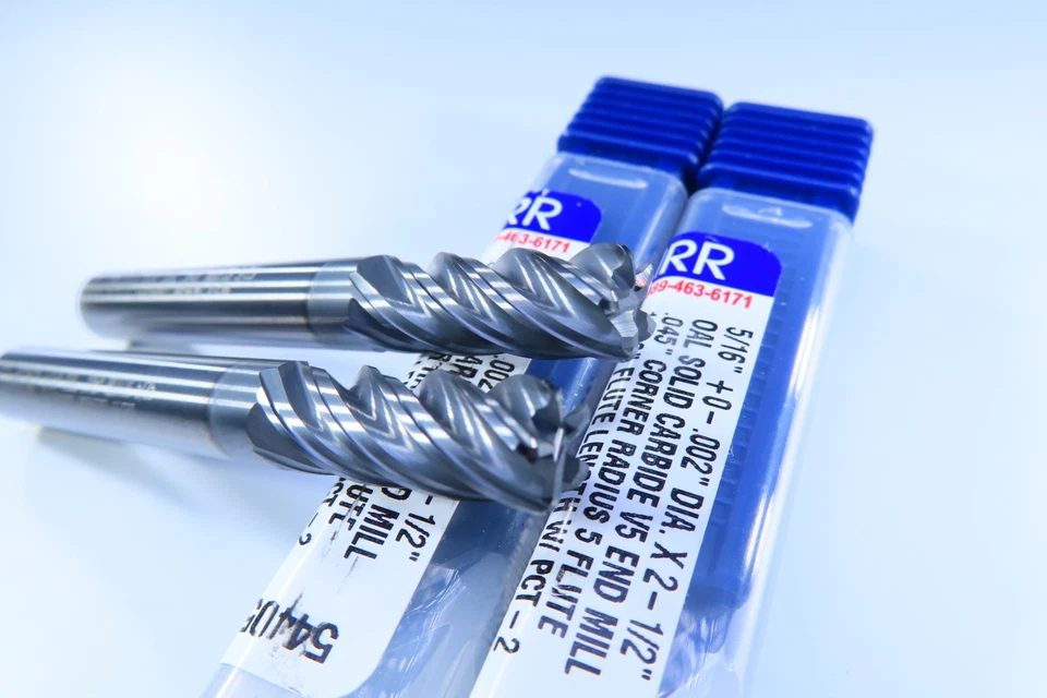 LOT ( 2 PCS ) GARR 5/16" SOLID CARBIDE 5 FLUTE MACHINIST END MILLS CNC TOOLS - Image 3 of 4