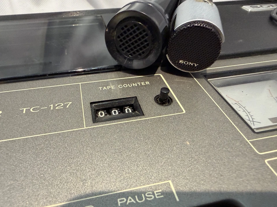 Sony TC-127 Stereo Cassette-Corder + Dual Mics – Tested Works Great - Image 2 of 4