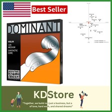 Dominant Violin Strings Complete Set 4/4 Medium Tension Synthetic Core Alumin...