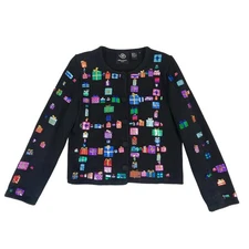 Vintage Michael Simon Sweater Medium Sequin Gift Holiday Cardigan 2000s FLAWS