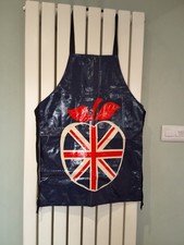 Vintage Shreds PVC Apron Union Jack Apple Made In Britain Kitchenalia Retro