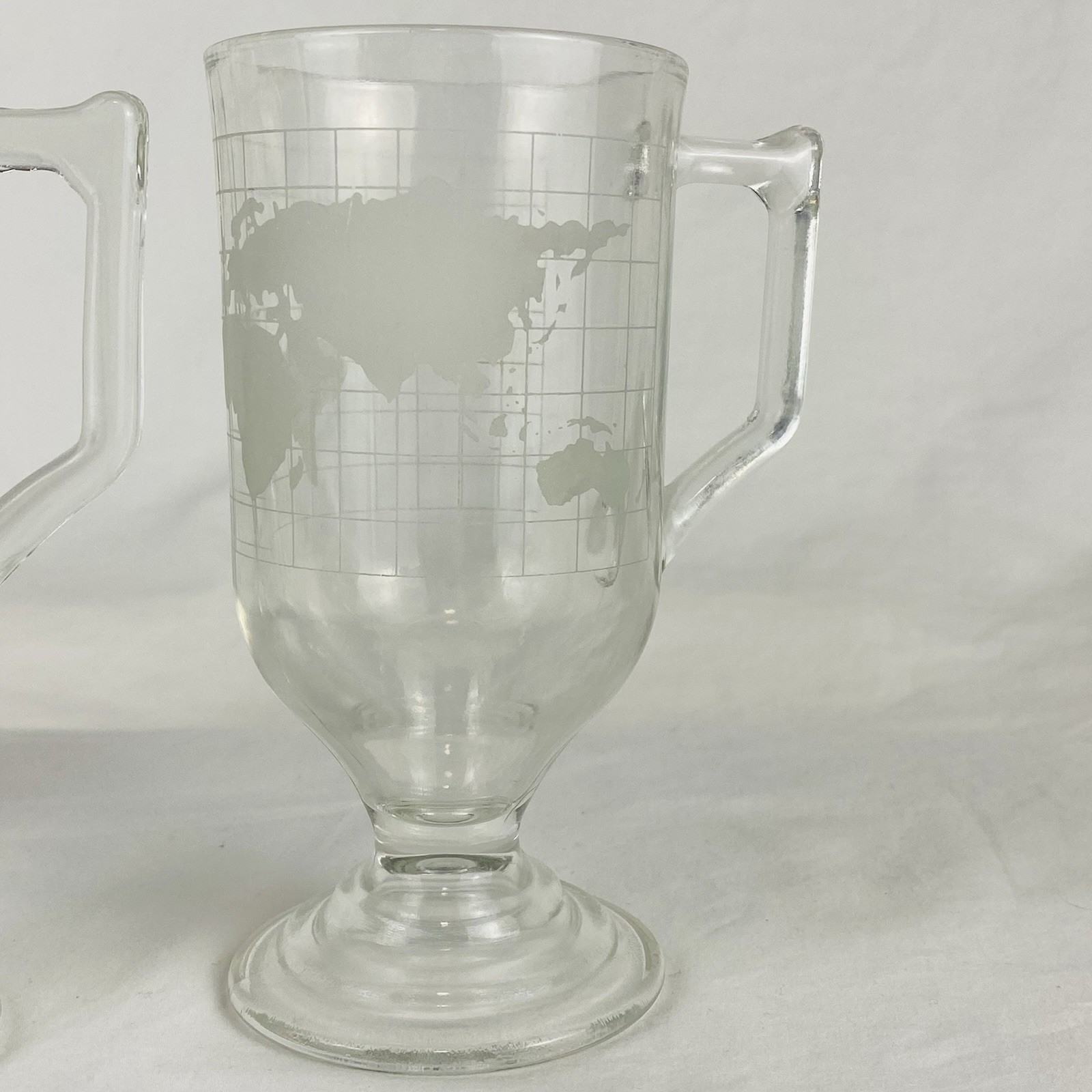 3 Vintage Nestle Nescafe "Around The World" Irish Coffee Glass Mugs 1970s