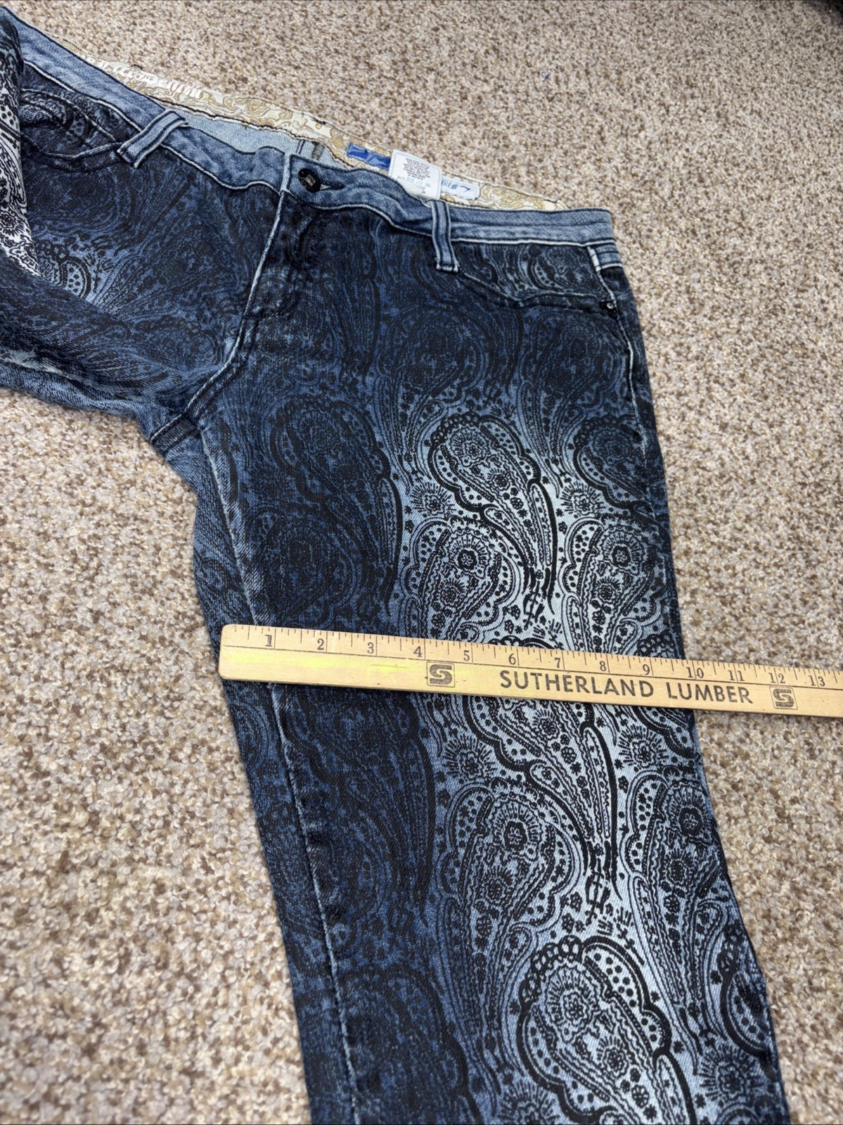 Azzure Love Life Denim Vintage Paisley Pront Jeans Dark Wash 34x33 Fits 36 X 32 - View 12