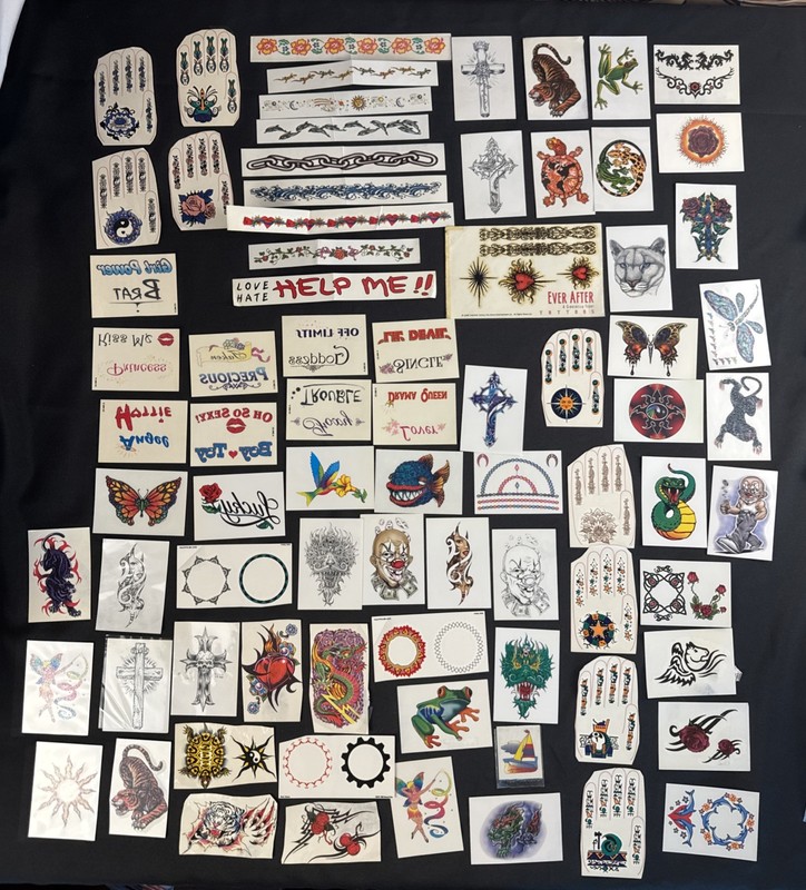 M14 Lot 100 Vintage Vending Machine Temporary Tattoos Early 2000’s - Late 1990’s