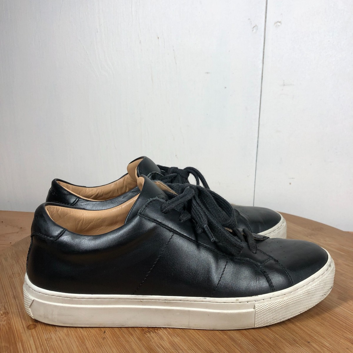 Greats Brooklyn Shoes Womens Sneakers Black Leather Casual