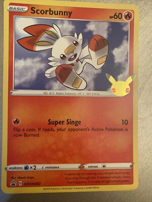 ERROR Scorbunny SWSH002 Promo Jumbo Pokemon Card Crimp Misprint