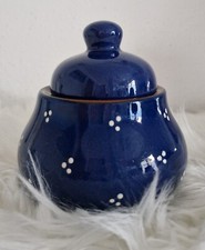 Zuckerdose Senftopf Deckeldose ♥ Keramik ♥ Handarbeit ♥ Blau Weiß ♥ TOP